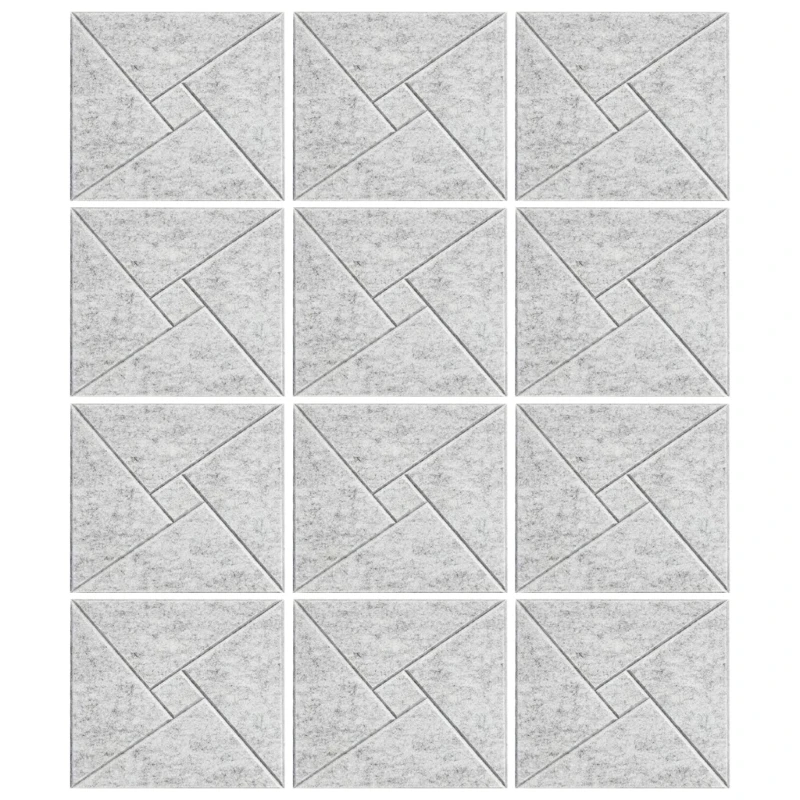 Conjunto 12 painéis espuma acústica autoadesivos quadrados, painéis parede à prova som, envio direto