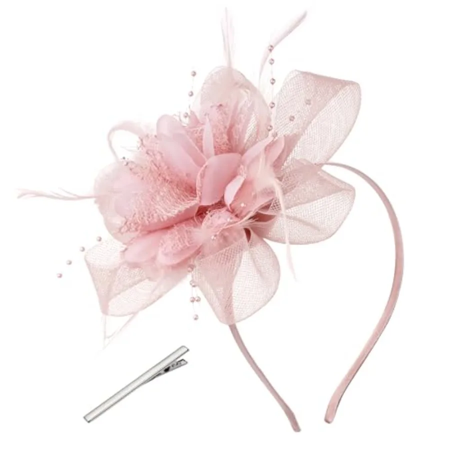 Tea Party Hats for Women Fascinators Hats Vintage Headband Tea Party Accessories for Wedding Cocktail Dresses