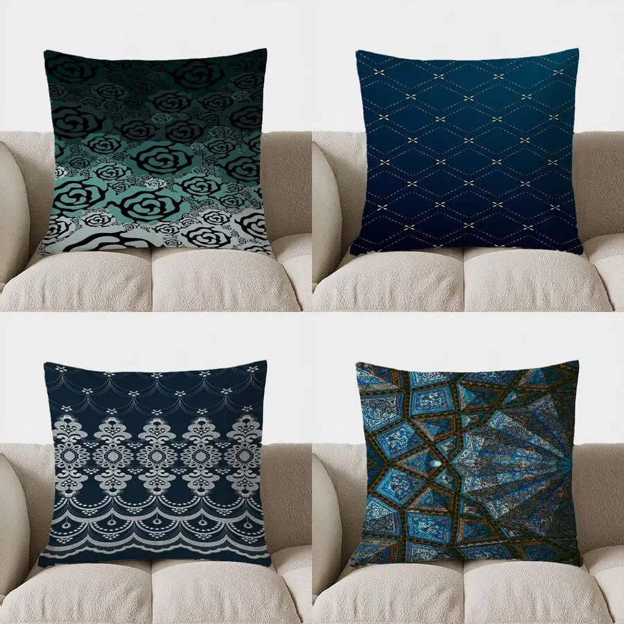 

Home Decor Stylish Black Rose Pattern Pillow Pattern Cushion Cover Suitable for Sofa Bedroom Car Pillow Cover