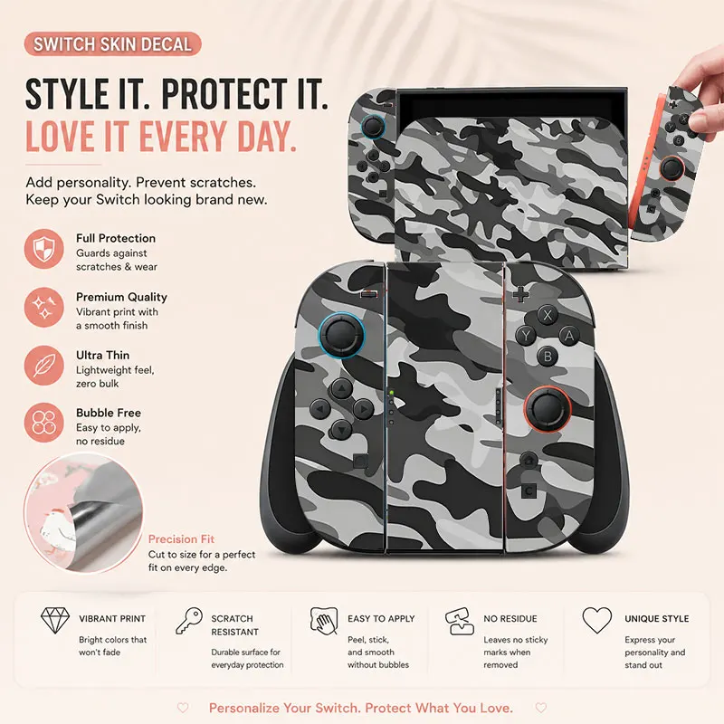 Creative pattern SWITCH game console protective film, with natural touch and comfortable feel, featuring personalized designs