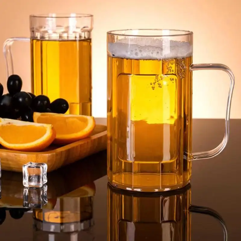 Home Party Bar Transparent Beer Mug Acrylic Plastic Unbreakable Milk Coffee Juice Water Cup Barware Drinkware