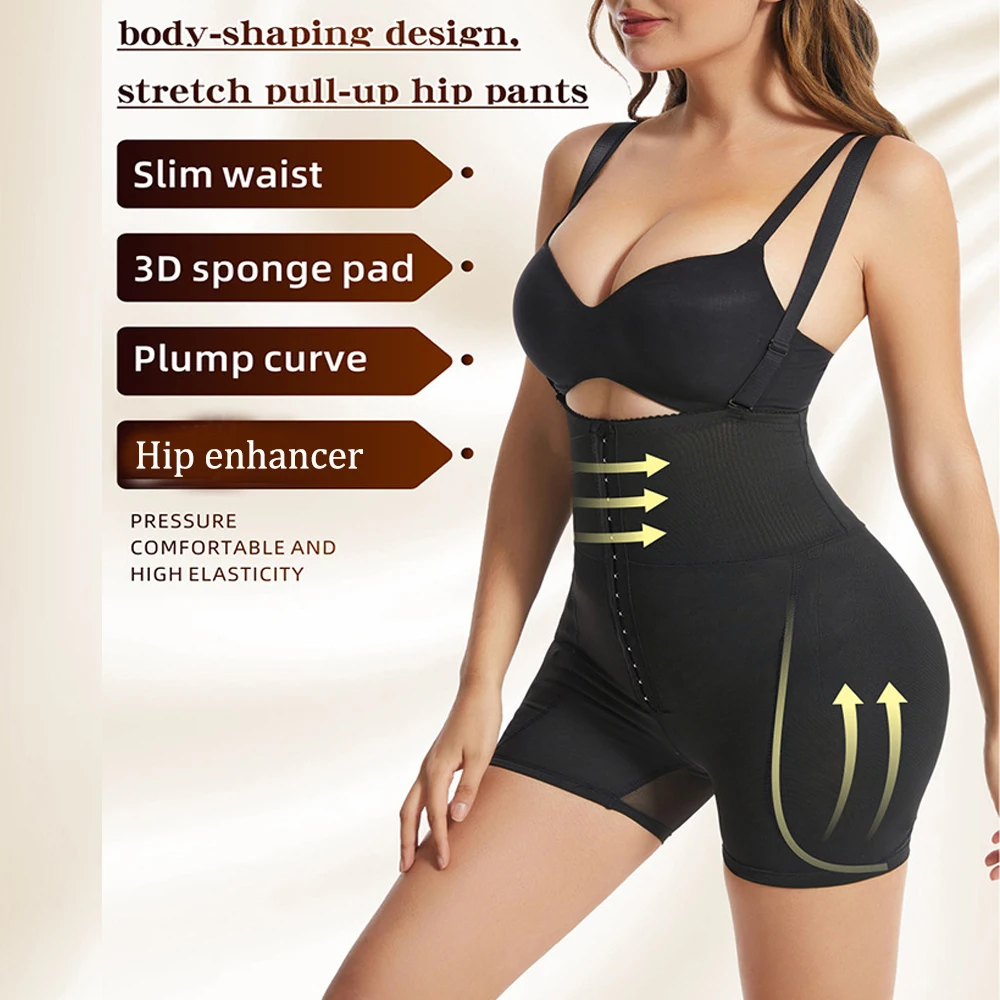 Bodysuit para mulheres, Hip Shapewear, Waist Trainer, Body Shaper, Hip Pads Calcinhas, Plus Size