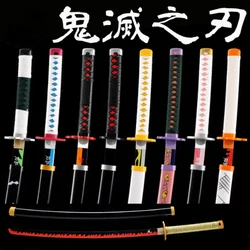 Demon Slayer Katana Sword Anime Original Assembled Cosplay Props Orange Rengoku Kyoujurou Kamado Tanjirou Swords 72cm