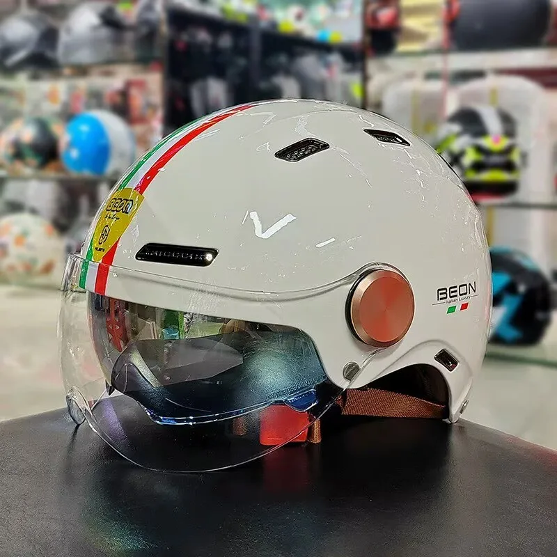 

BEON B-112 Motorcycle Helmets Double Lens Motocross Summer Scooter Helmets Men Women Breathable Casco Moto