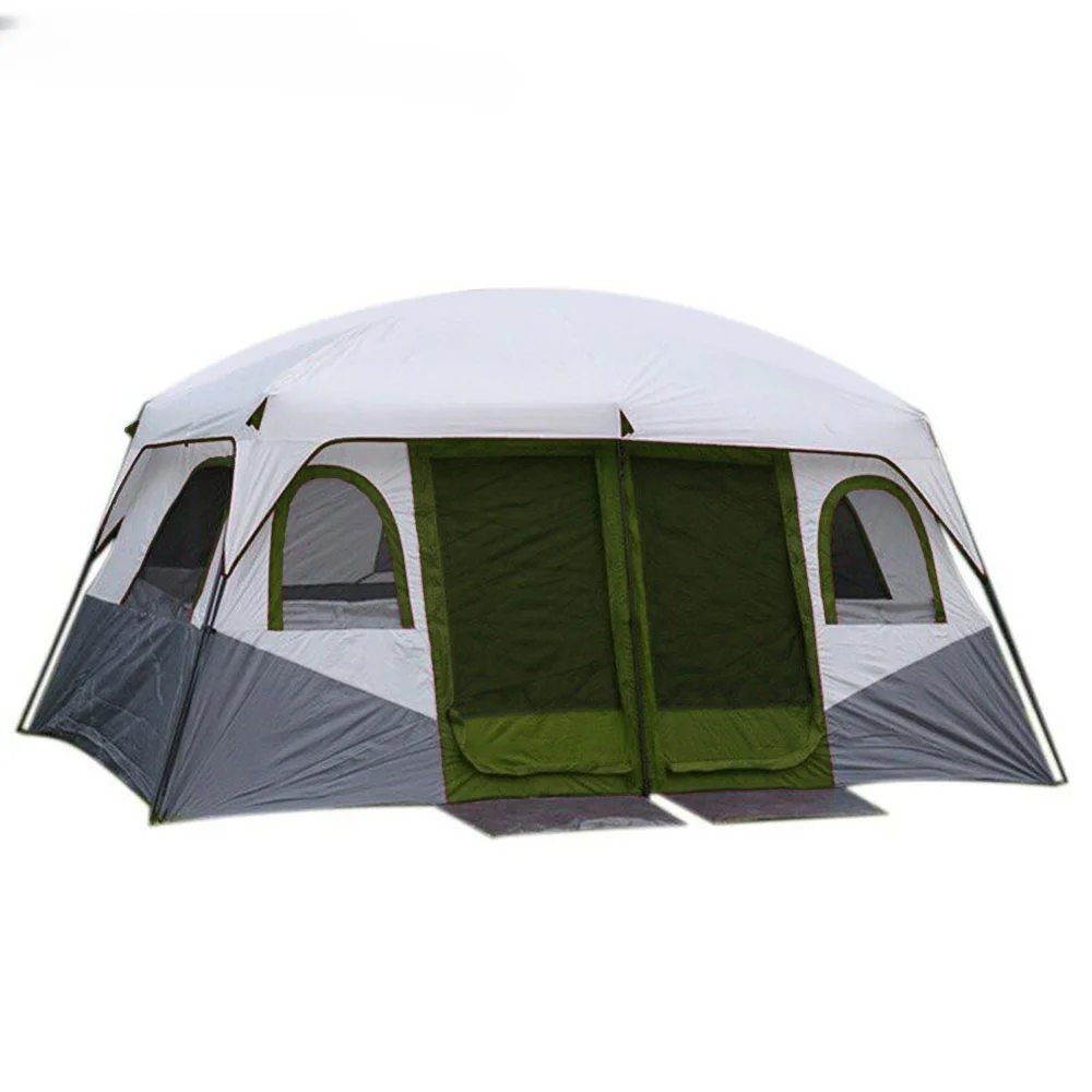 super large waterproof family gathering tent for 4/6/8/12 people outdoor camping tent with 2 doors