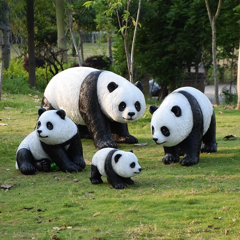 Garden landscape sketch big simulation panda ornament fiberglass sculpture animal community park park decoration landscaping