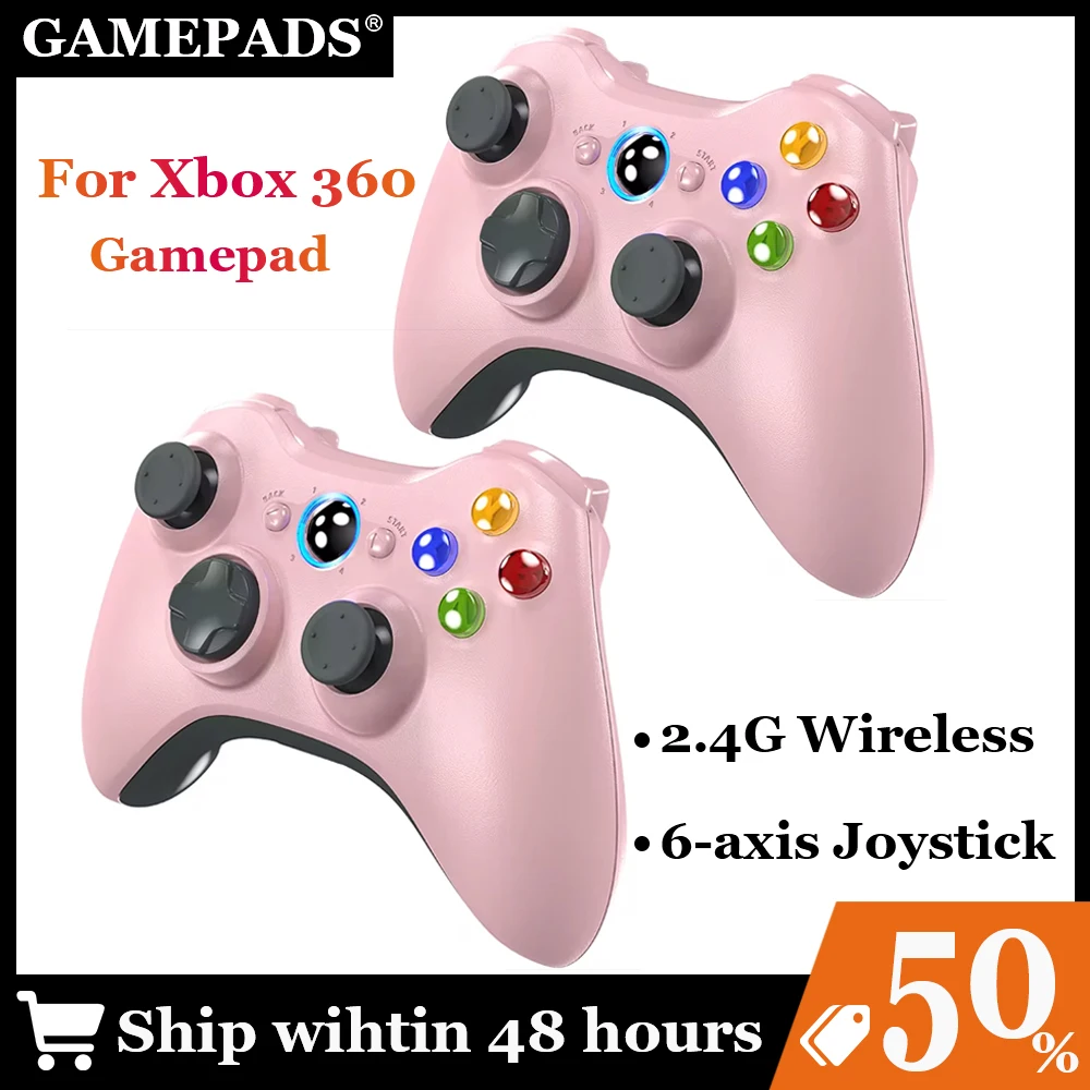 2.4GHz Gamepad Controller ,Dual-Vibration Turbo Function ,Compatible For Xbox 360/360 Slim/Pc Wireless Game Controller Joystick