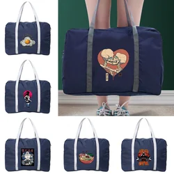 Bolsa de viaje de gran capacidad, bolso de mano plegable, organizador de maleta de viaje con estampado japonés, ropa, bolso de mano Unisex