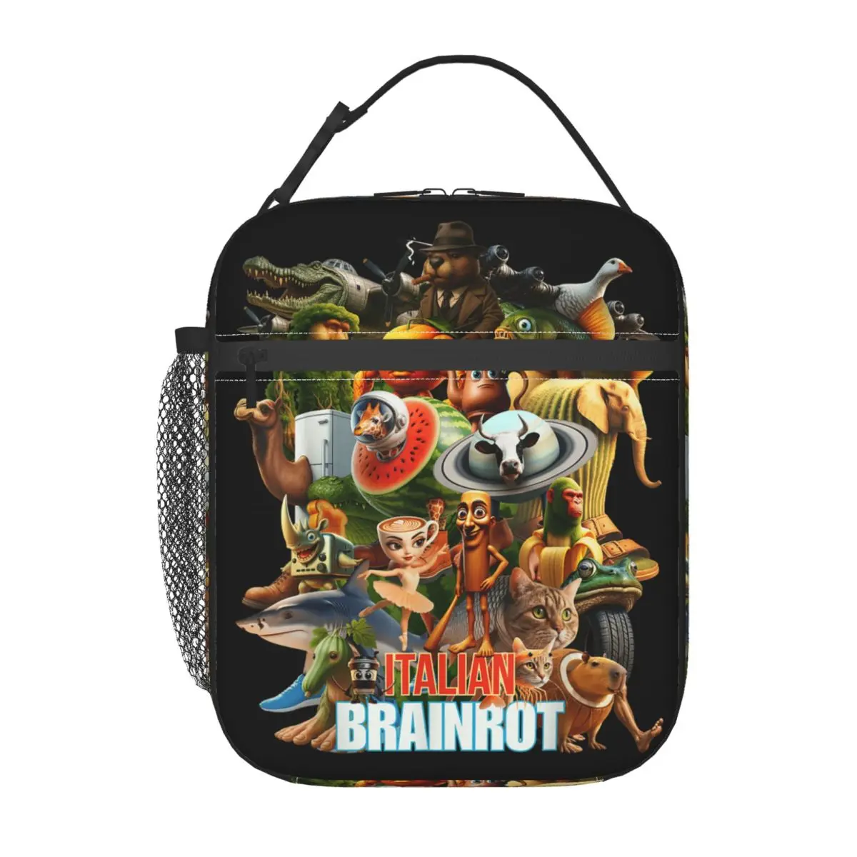 الإيطالية Brainrot الفيروسية ميمي الكولاج معزول حقيبة الغداء برودة الغداء الحاويات عالية السعة علب الاغذية حمل الغذاء حقائب اليد المدرسة