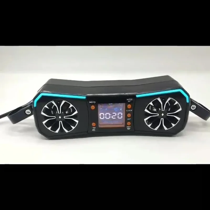 Qua ل 1 قطعة 12 فولت المتكلم نظام الصوت ستيريو لاسلكي للدراجات النارية المقود جبل مشغل MP3 AUX-في USB راديو FM وظيفة