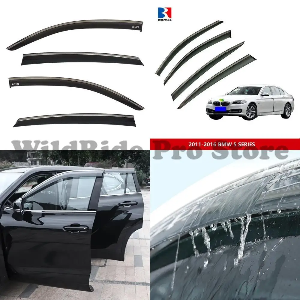 

1 set For Car Side Window Visor Wind Deflectors Rain Guards Vent Sun Exterior Accessories Weather Shield for 2011-2017 BMW 5 SER