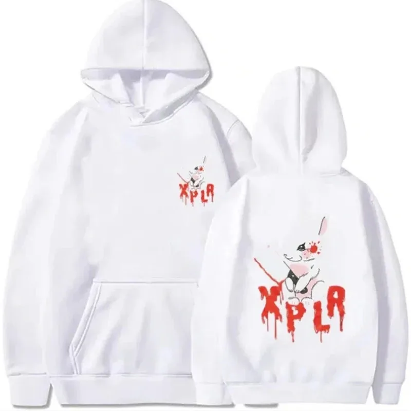 2025Sam Xplr Merch Colby 秋の帽子付きスウェットシャツ、ウサギポケット付きスウェットシャツ、メンズカジュアルファッションスウェットシャツ、プリントスウェットシャツ