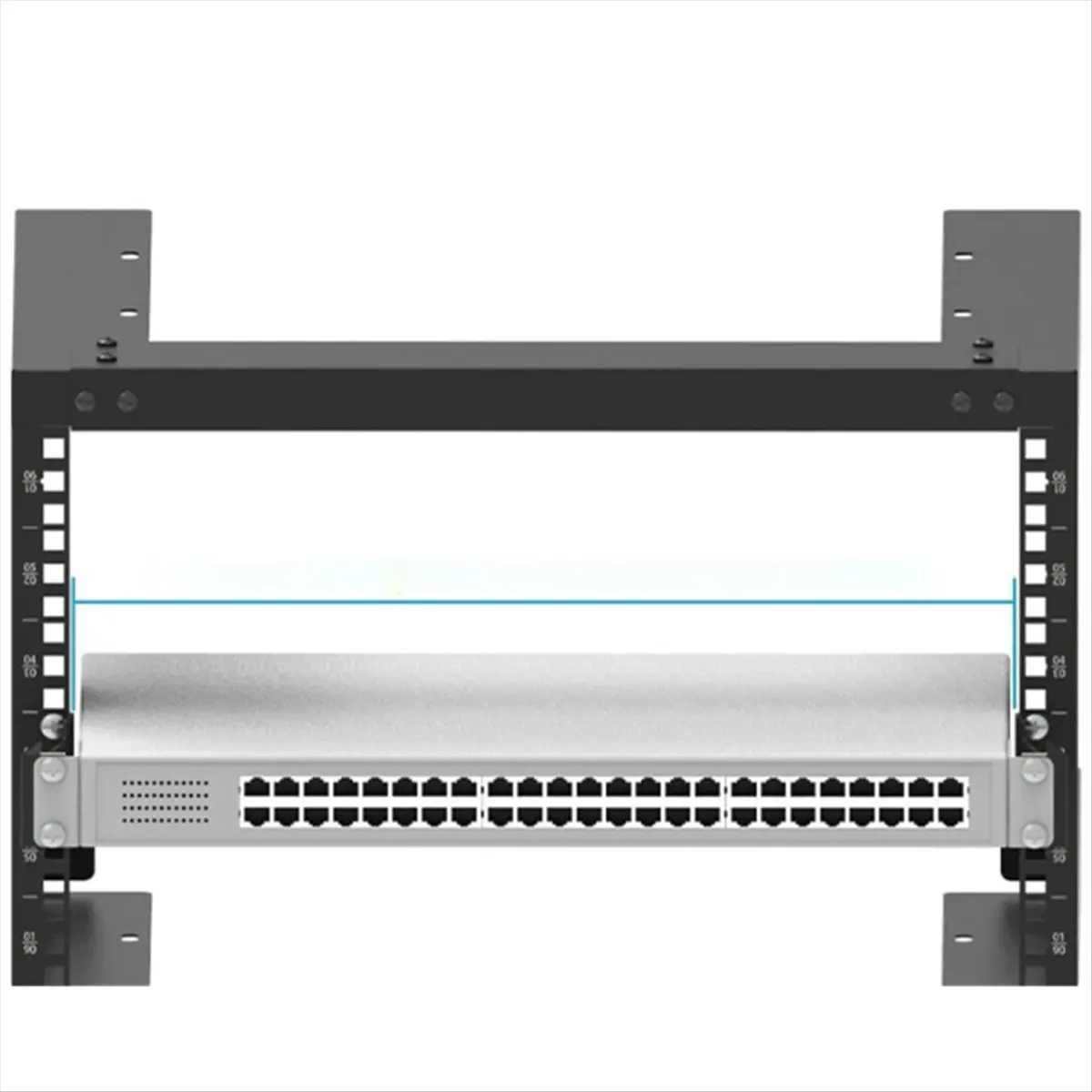 L77A 1U Server Rack Depth Extender - 4-Inch/10 cm Deep Recessed Rack Mount Adapter Kit for Network Rack