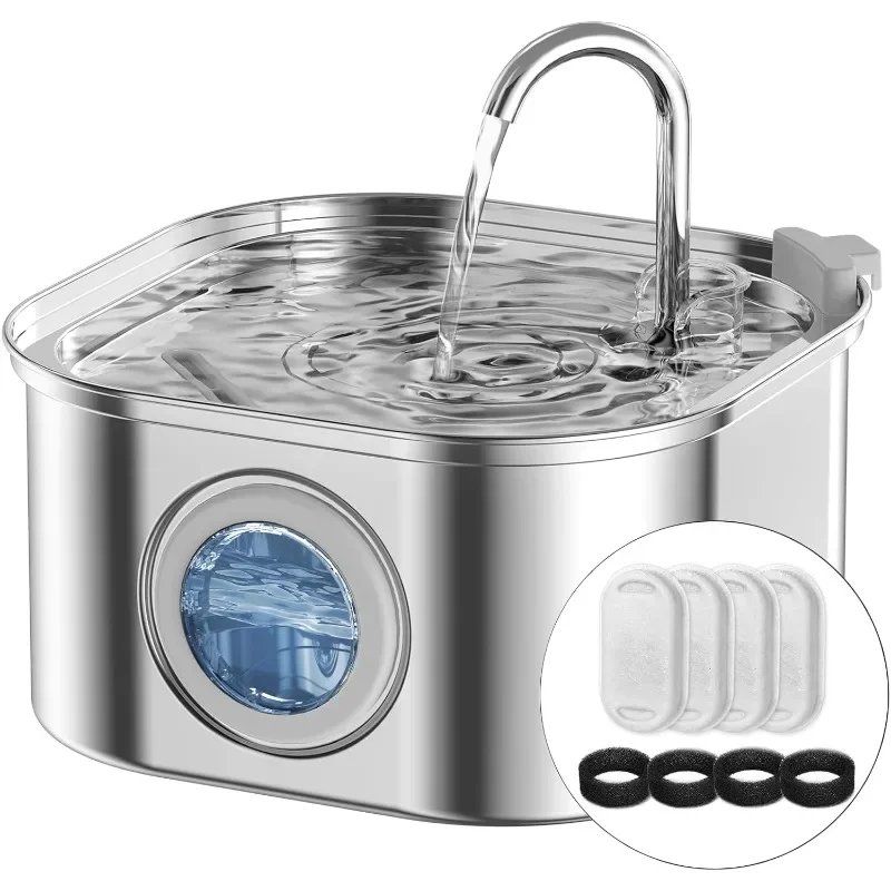 

Cat Water Fountain Stainless Steel: 108oz/3.2L Automatic Pet Water Fountain - Dog Water Dispenser
