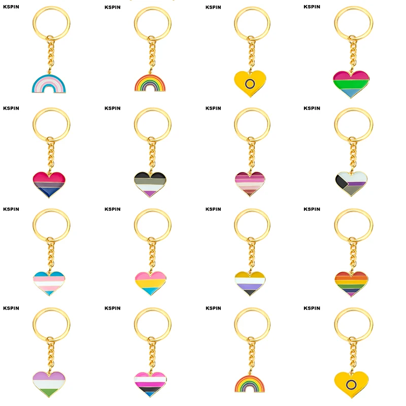 Asexual Rainbow Bisexual pride Transgender pride Demisexual Pride Key Ring Lapel Pin Brooches Pins Flag badge Brooch Badges