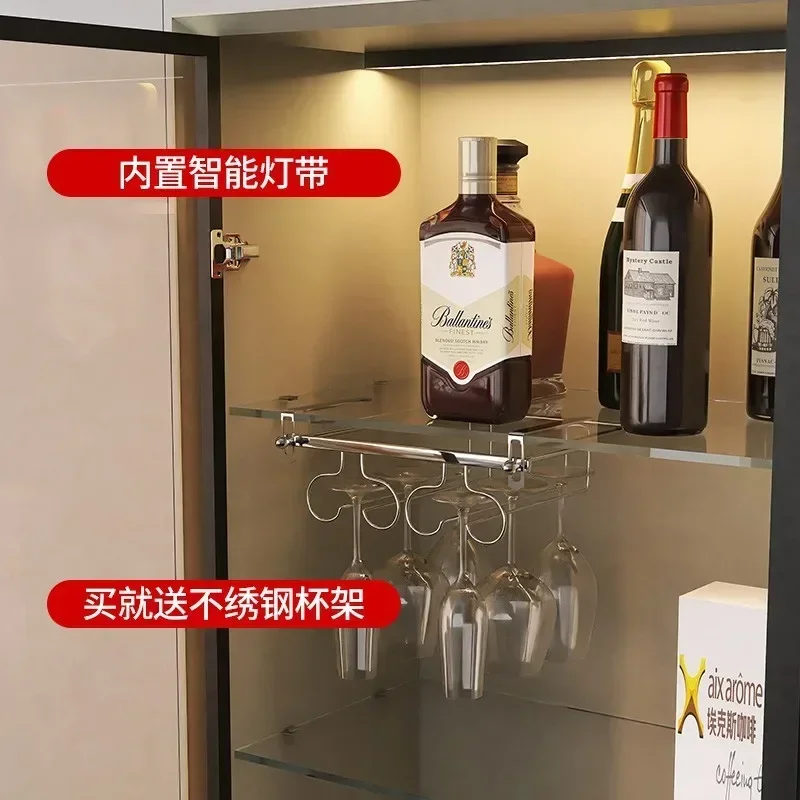 DSA minimalist glass door wine cabinet paint against the wall display cabinet solid wood living room