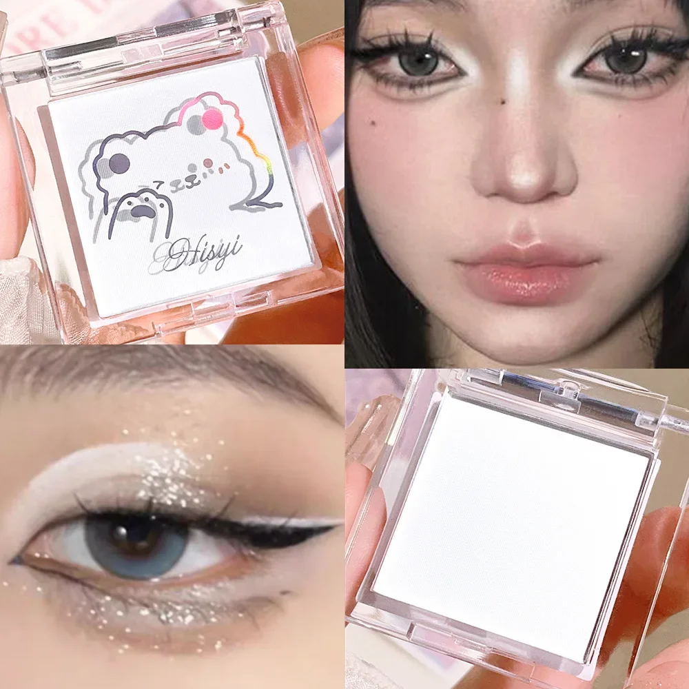 Matte Monochrome Eyeshadow Palette Natural Light Highlighter Powder For Delicate Eye Contouring White Jade Brightens Makeup