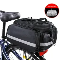 25L Bicycle Carrier Bag MTB Bike Rack Bag Trunk Pannier Cycling Multifunctional Large Capacity Travel Bag With Rain Cover