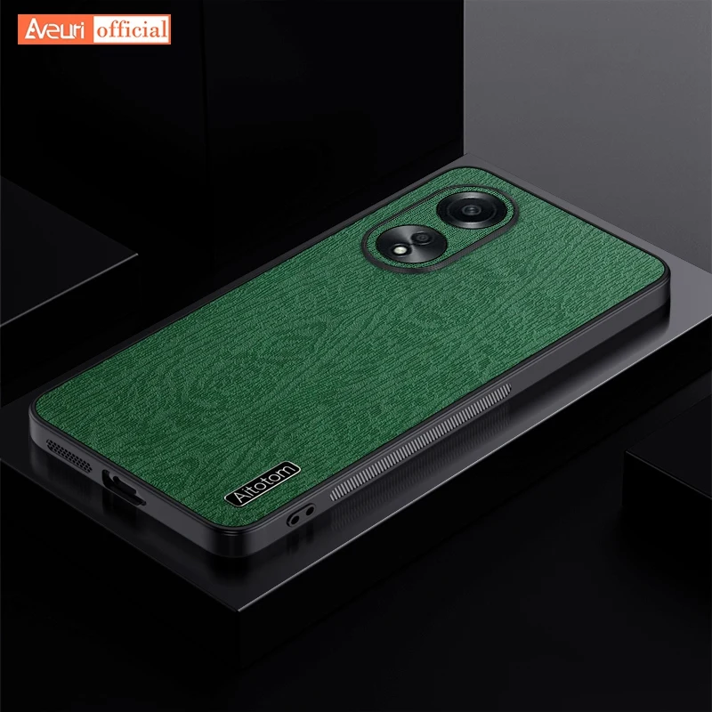 Luxury PU Leather Case For OPPO A38 A58 A78 4G Back Cover Wood Pattern Silicone Protection Phone Case For OPPO A58 A78 A98 5G