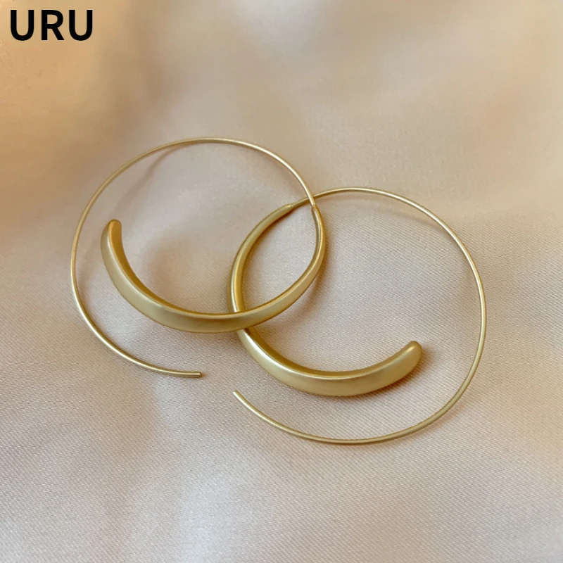 Fashion Jewelry Thin Metal Wire Gold Color Hoop Earrings For Women Female  New Design Hot Selling Party Gift Accessories