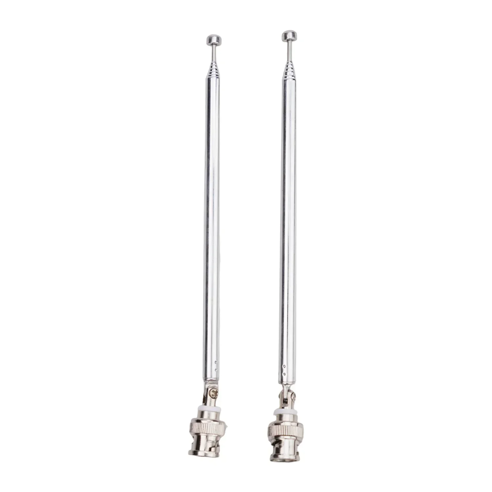 2pcs Radio Scanner Antenna 20-1300MHz 7 Section Stainless Steel Extendable 75cm Telescopic BNC CB Walkie-Talkie Radio Antenna