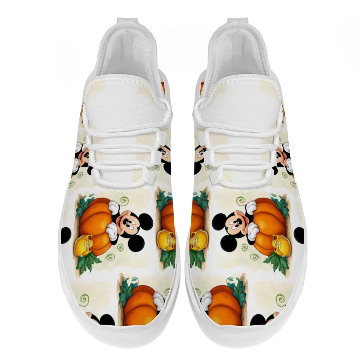 ดิสนีย์ซีรีส์รองเท้าผ้าใบผู้ชายน้ำหนักเบาสำหรับฤดูใบไม้ร่วงแบบใหม่หัวมนผูกเชือกสำหรับกิจกรรมกลางแจ้งระบายอากาศได้ดีรองเท้าวิ่งลายมิกกี้เมาส์สำหรับผู้หญิง