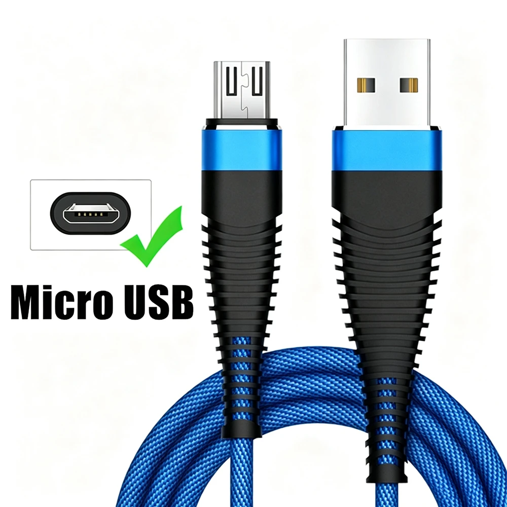 Anti-Bending SR Design Micro USB Charging Data Cable For Redmi 10A 12C Honor 9i 20i OPPO R11 R15 A77 Realme C31 C33 VIVO Y85 Y93