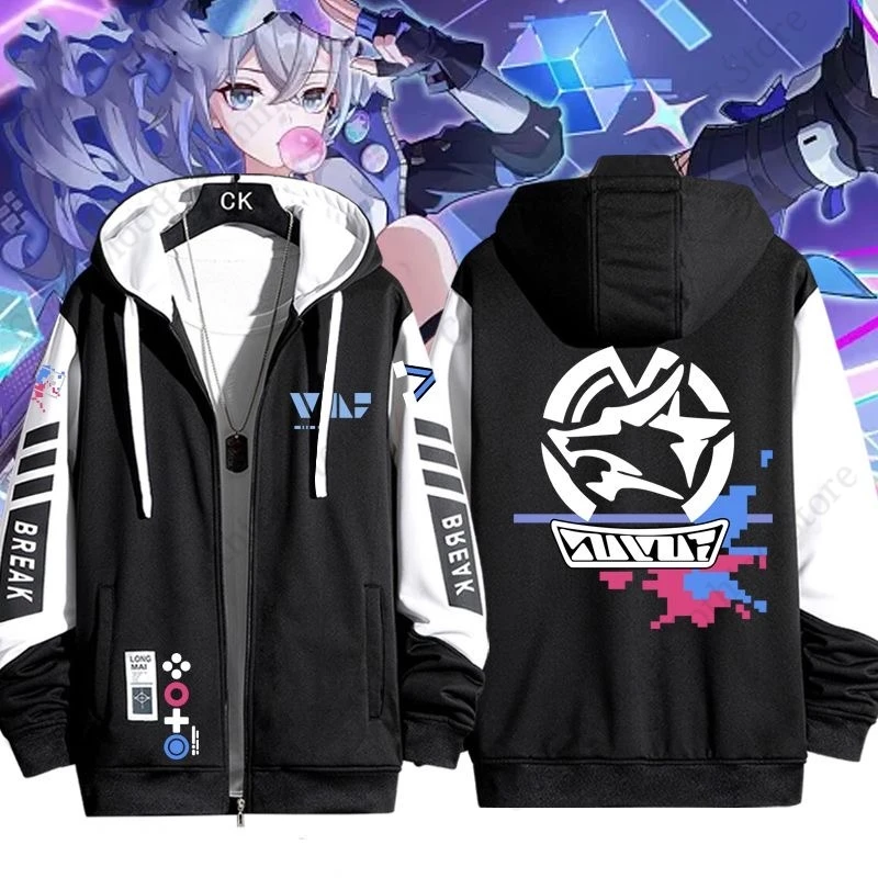 Honkai Star Rail Zipper Hoodie Silver Wolf Merch Fashion Anime Cartoon Print Hoodies Men Women Autumn Warm Hooded Sweatshirt