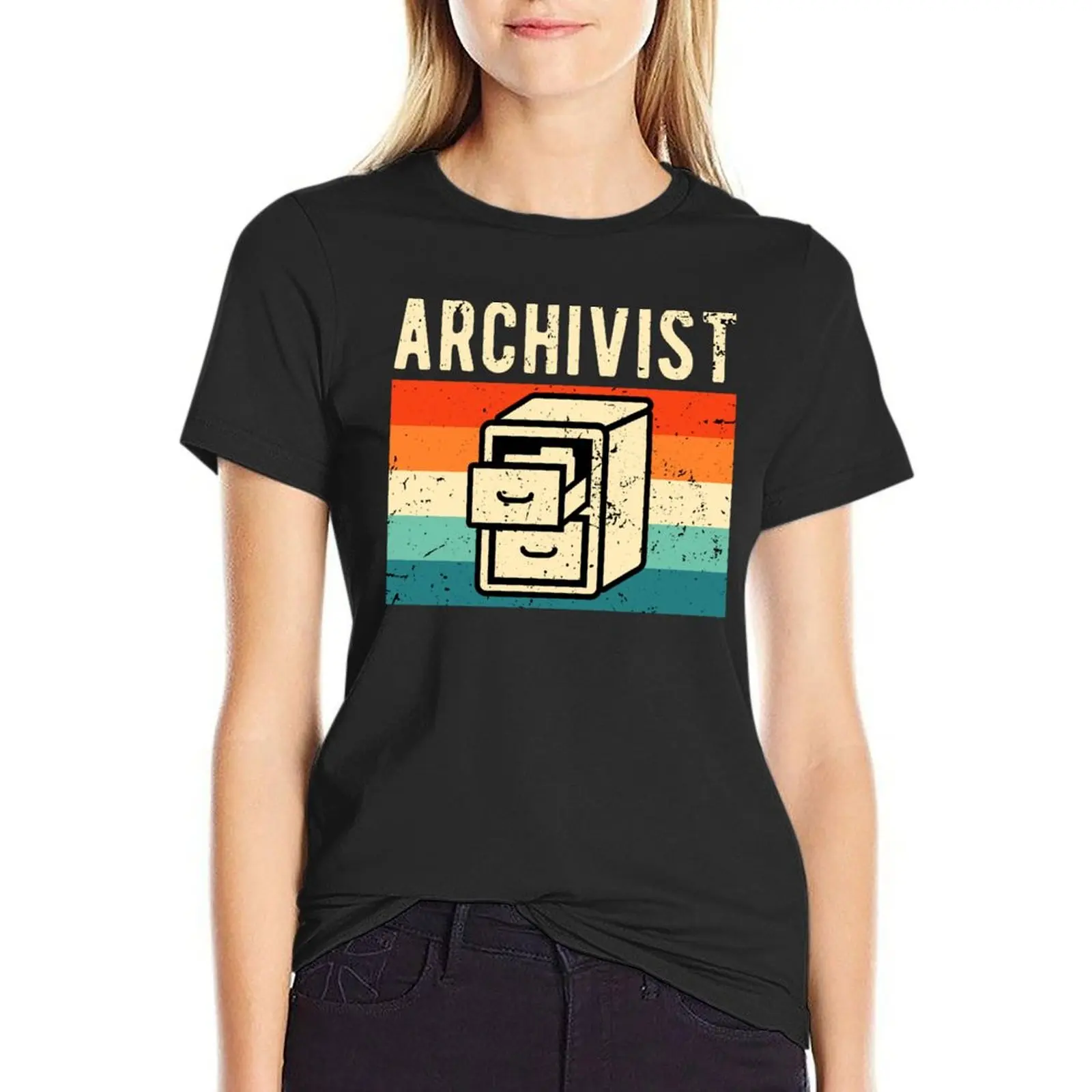 

Archivist Archival Science Retro Vintage T-Shirt quick drying summer top blacks oversized t shirts for Women