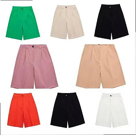 2026 New Women's Casual Solid Color Loose Fit Capri Pants Suit Trousers Spring Summer Matching Set
