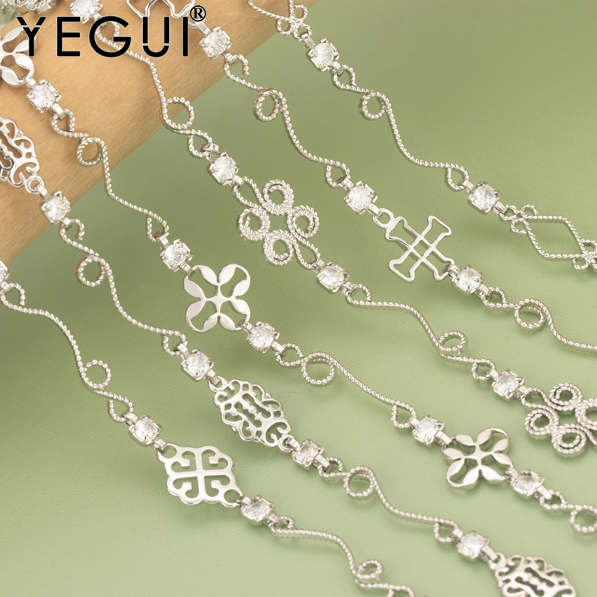 

YEGUI, 50 см/лот, C450, цепочка, 18-каратное золото с родиевым покрытием, медь, без никеля, подвески, ручная работа, ожерелье-браслет своими руками, изготовление ювелирных изделий