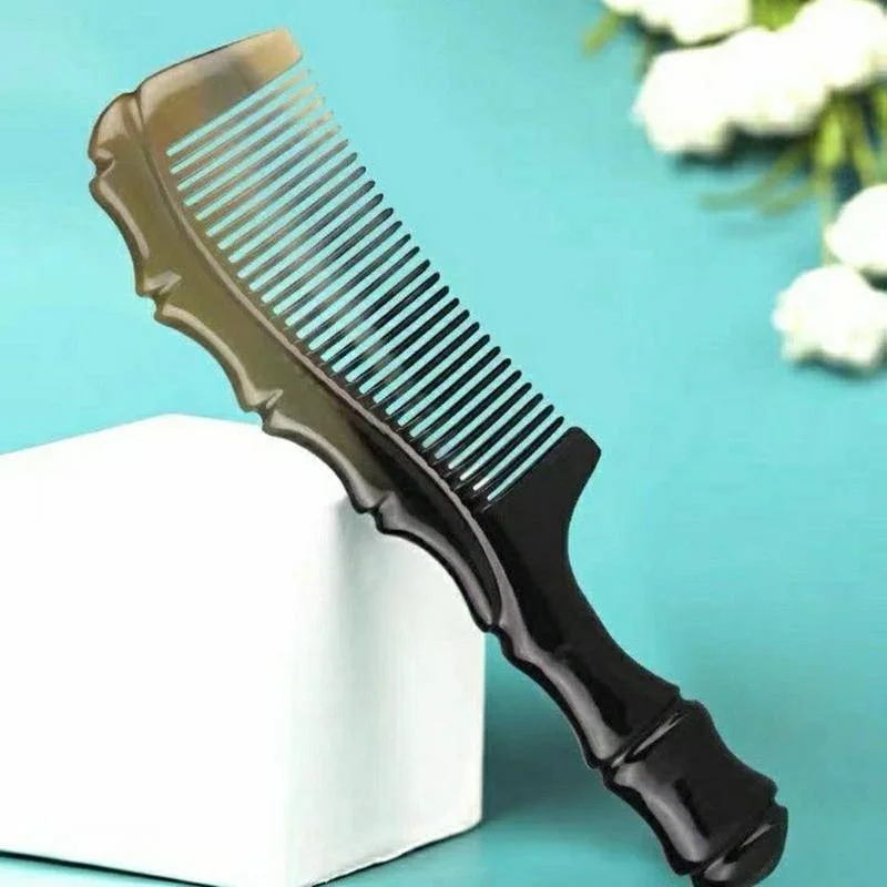 

Natural Horn Comb Handmade Detangler Anti-static Fine Tooth Massage Scalp Bamboo Shape Hair Comb for Women Men