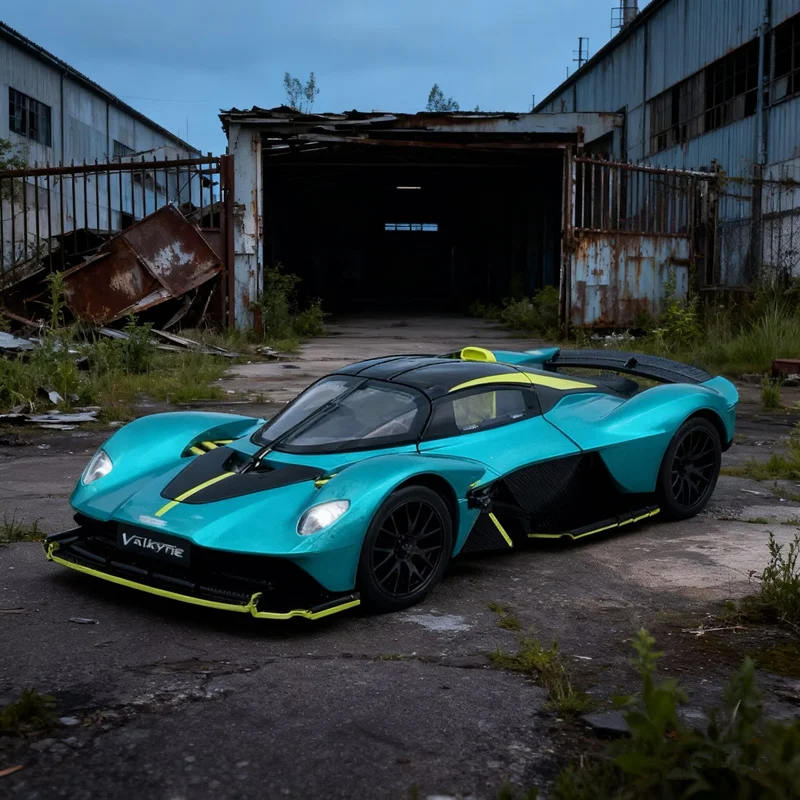 1/23 aston martin valkyrie liga modelo de carro esportivo diecast metal super veículo de corrida modelo de carro som e luz crianças brinquedo presente