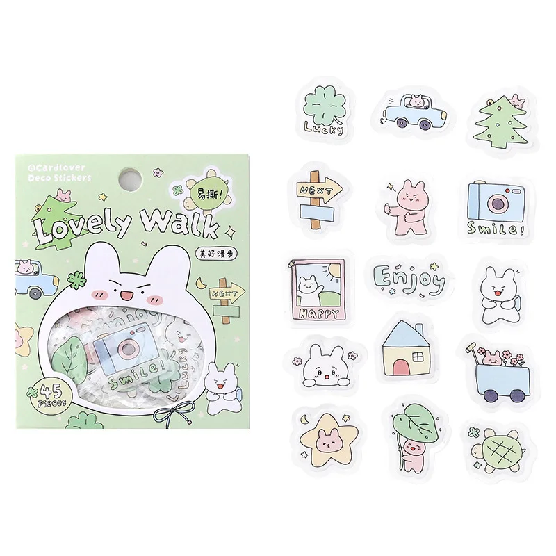 24sets/pack Kawaii Stationery Stickers Yuanqi Xiao Daily DIY Craft Scrapbooking Album Junk Journal Happy Planner  Stickers