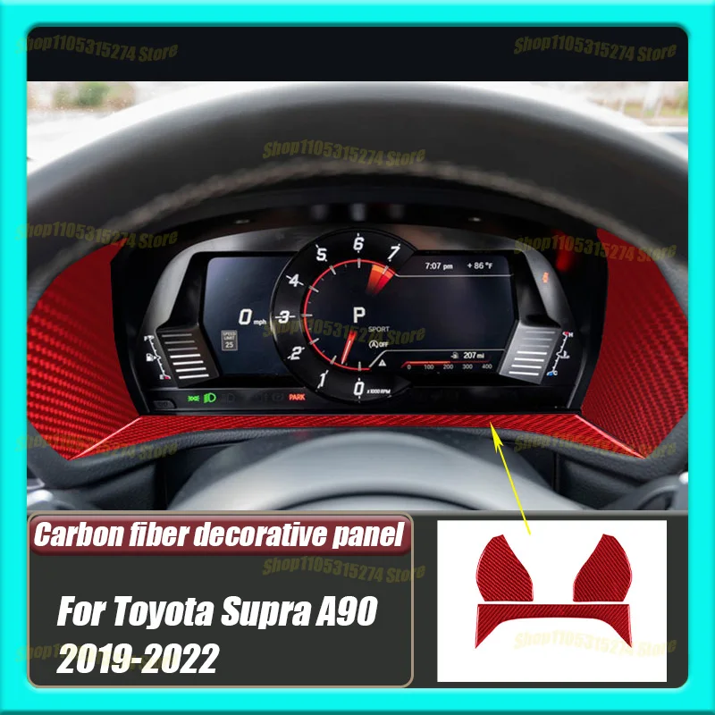 Instrument Panel Decorative Sticker, Suitable for 19-22 Toyota Supra A90 Carbon Fiber Car Interior Modification