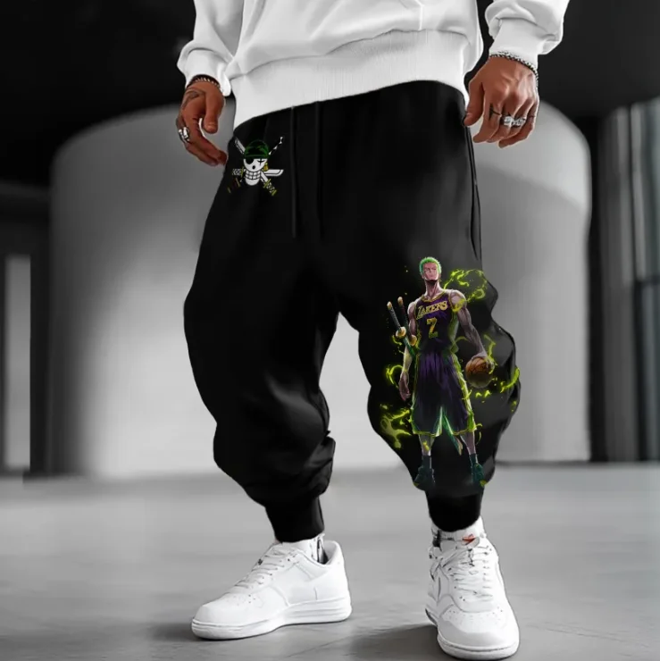 سراويل طويلة مطبوعة ذات طابع عالمي للرجال والنساء من قطعة واحدة، سراويل طويلة من القطن الخالص فضفاضة من الصوف للخريف والشتاء #1