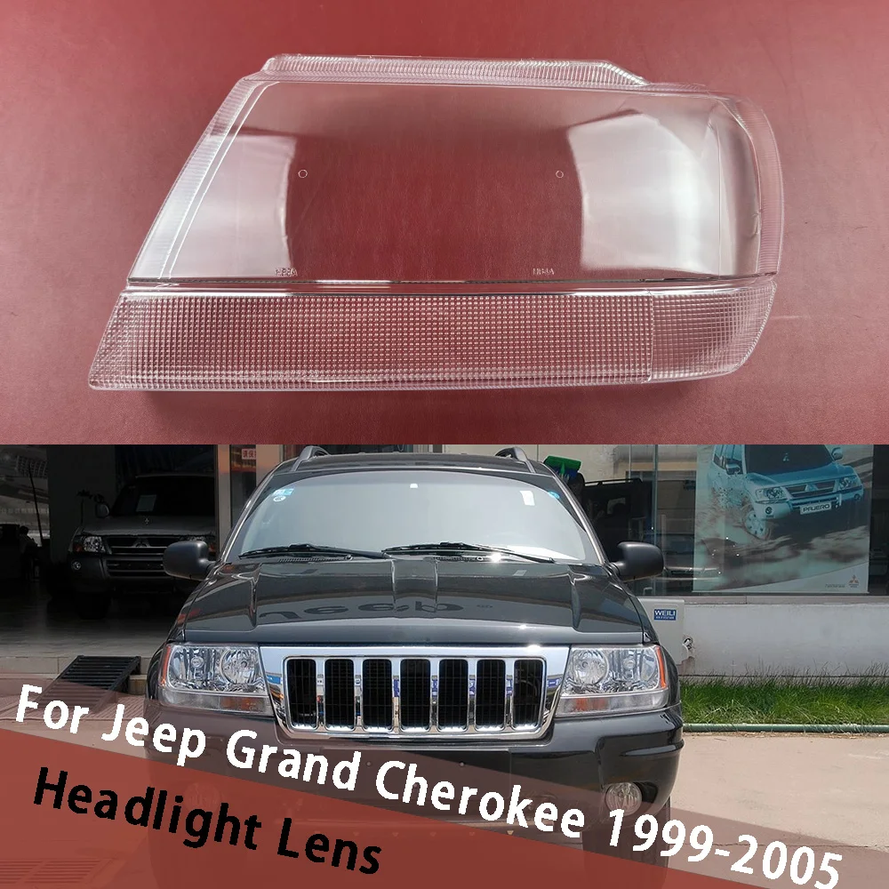 

For Jeep Grand Cherokee 1999-2005 Headlight Cover Transparent Headlamp Lamp Shell Lens Replace Original Lampshade Plexiglass