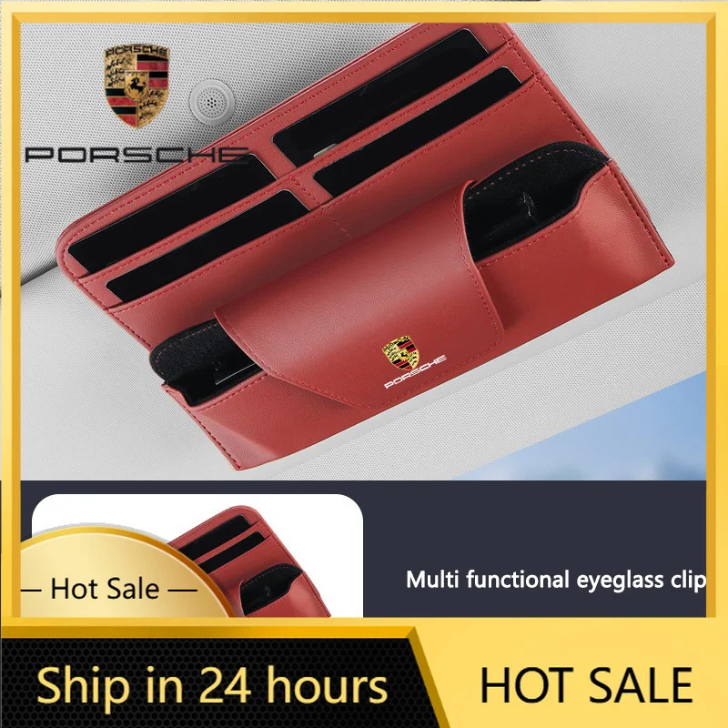 

For Porsche Cayenne Panamera Macan 911 Car Sun Visor Glasses Storage Box Sunglasses Holder For Porsche Panamera Taycan 911 718 M