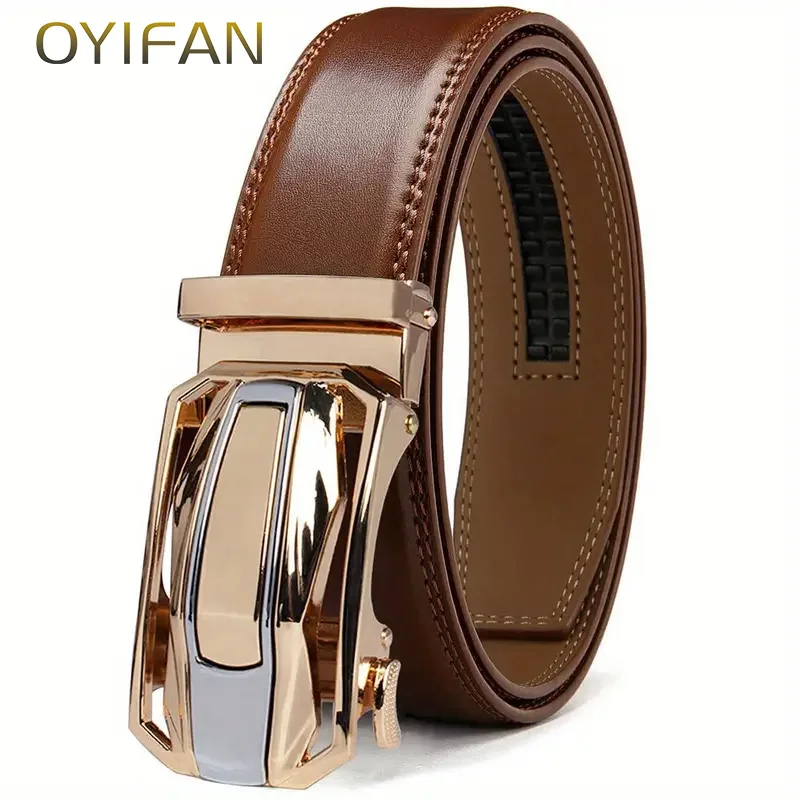 New Men's Genuine Leather Belt Alloy Buckle Ratchet Belt Top Quality Belt Fashion Belt for Men