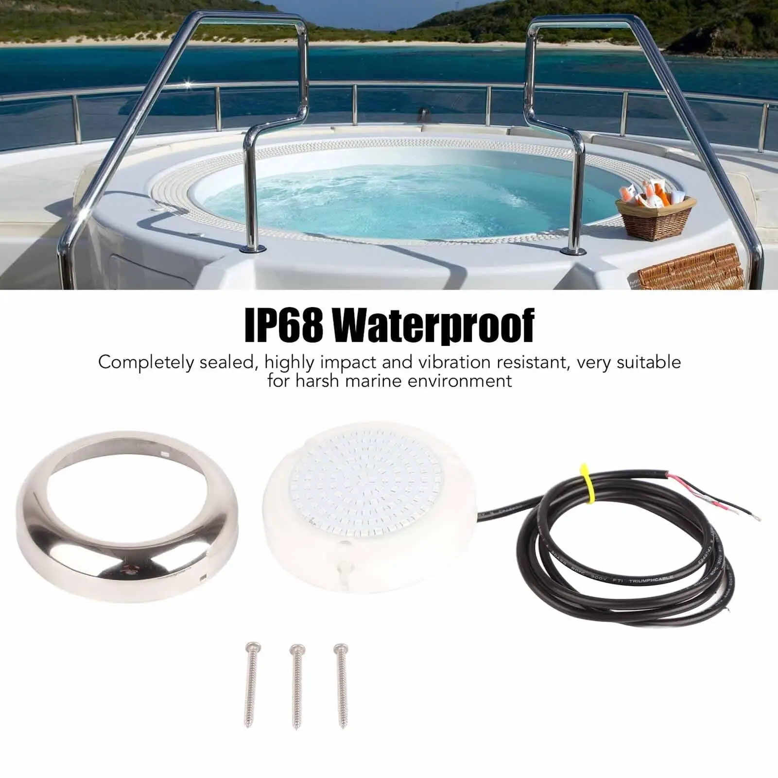 4in Underwater Boat Light - Shock Resistant Pool Lamp for swimming & Outdoor Use