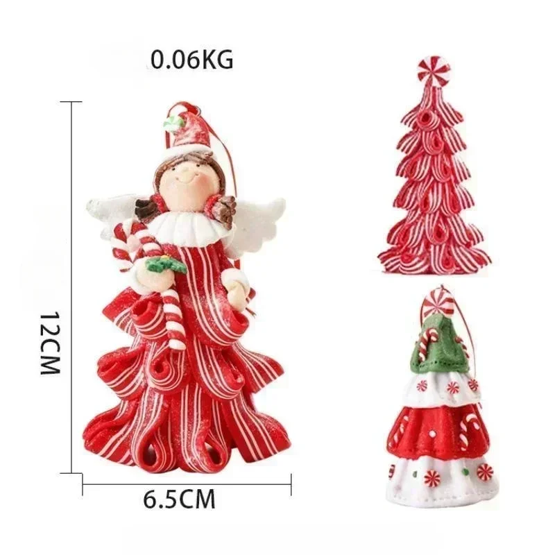 Soft Clay Christmas Mini Tree Creative Little Angel Christmas Tree Shaped Fun Scene Decorations Xmas Tree Decors