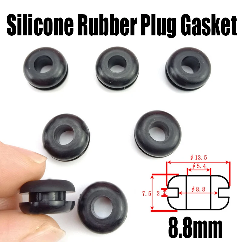 

1-50PCS 8.8mm Hollow Silicone Rubber Cap Plug Gasket Protect Cap Double-sided Guard Coil Protective Wire Sleeve Seal Stopper