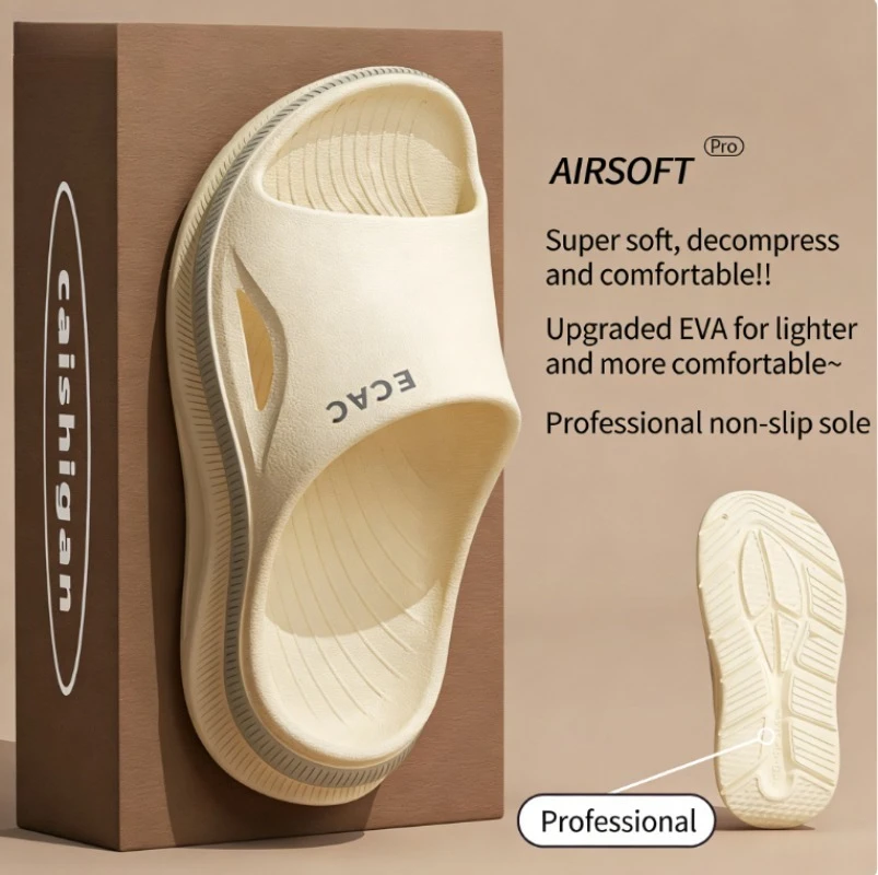 

Summer Lightweight EVA Sandals Non Slip Outdoor Slides Men Women Thick Soft Beach Shoes Breathable Comfortable Sports Slippers