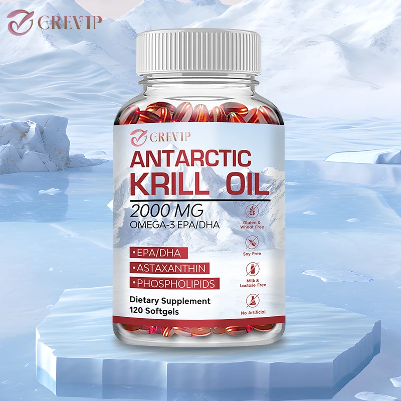 Organic Antarctic Krill Oil Capsules - Nootropic Brain Supplement That Supports Joint and Skin Health