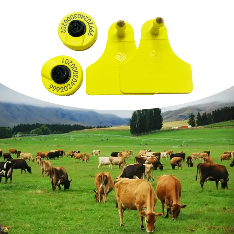 20pcs 134.2Khz ISO11784/85 HDX Chip cattle Animal electronic ear tag pig ear tag low frequency rfid with number laser printing