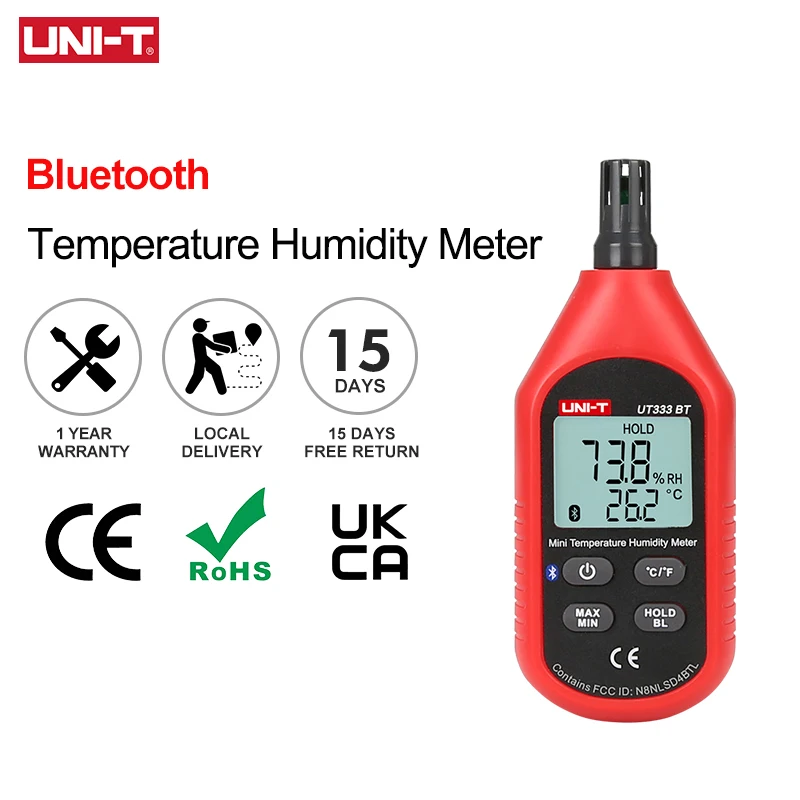 UNI-T UT333BT Bluetooth Mini LCD Digital Air Temperature Humidity Meter Thermometer Hygrometer Gauge Tester UT333 Upgrade