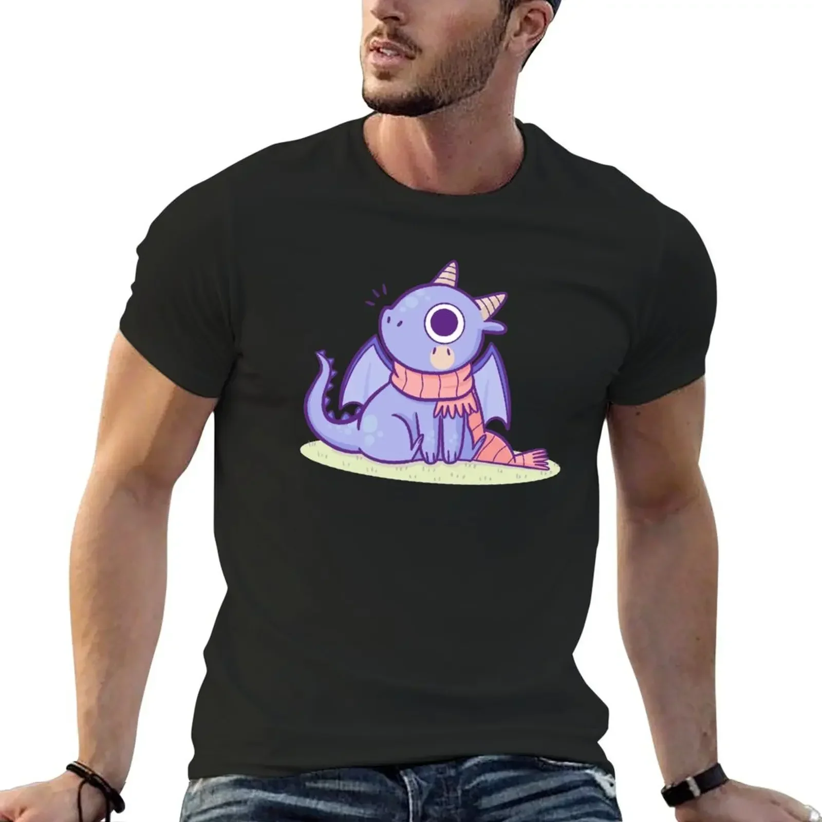 Dragon With a Scarf T-Shirt tops vintage anime shirt vintage clothes mens graphic t-shirts big and tall