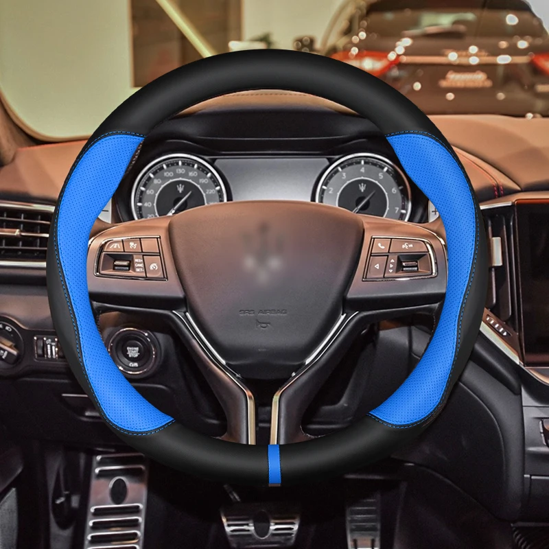 High Quality Car steering wheel cover,carbon fiber leather, For Maserati Ghibli Quattroporte Levante Q4 SQ4 GTS Gransport
