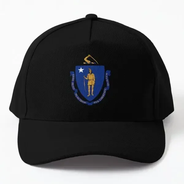 Massachusetts Seal  Baseball Cap Hat Solid Color Women Hip Hop Spring  Casquette Printed Bonnet  Boys Mens Outdoor Black Fish