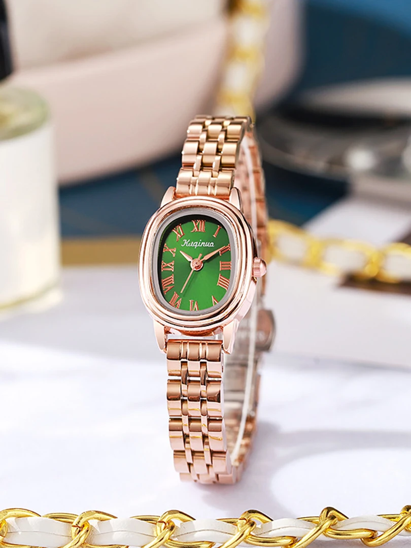 Women Quartz Watch Luxury Oval Square Dial New Reloj Vintage Simple Minimalist Orologio Sliver Rose Gold Clock Ladies Wristwatch